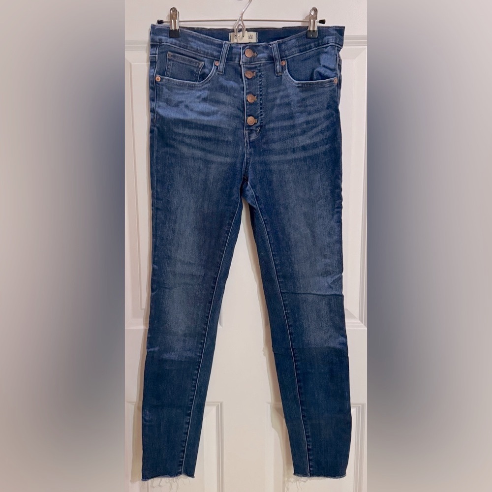 Madewell Mid-Rise Skinny Jeans, Button Fly, Raw Hem